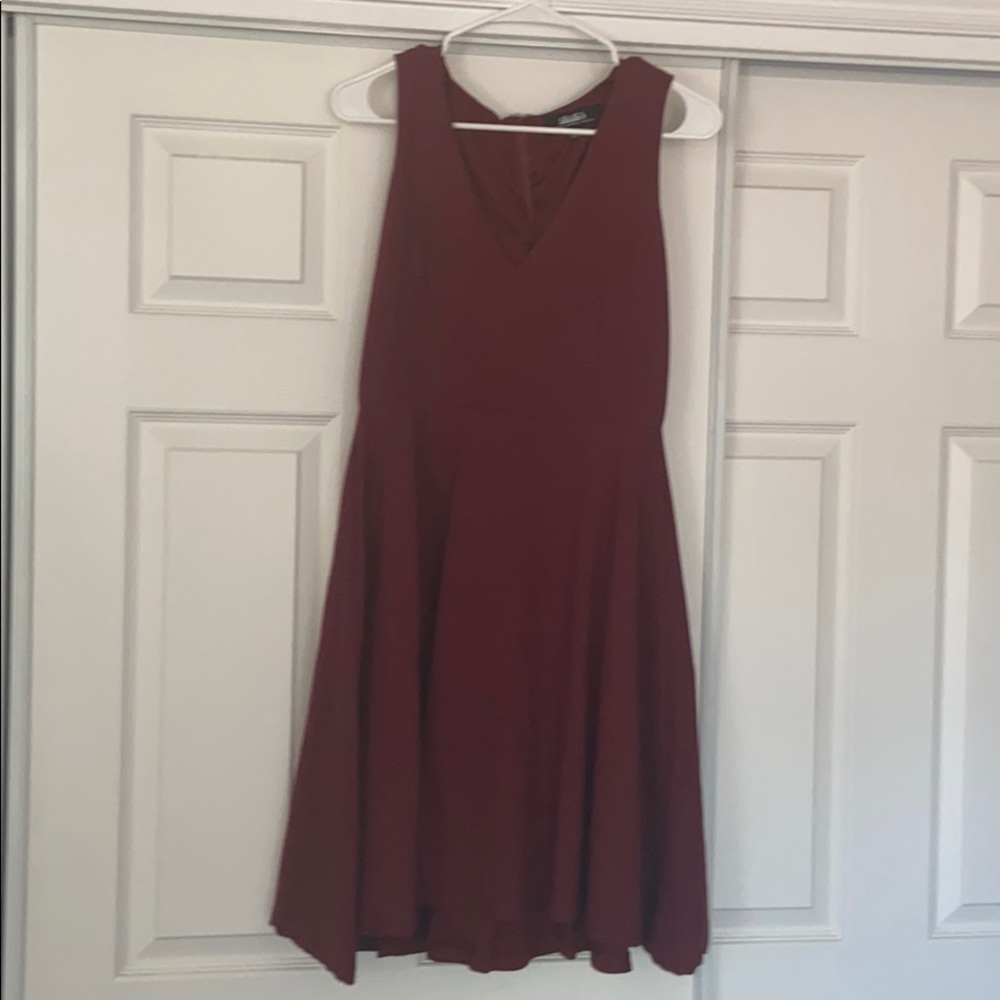 Maroon midi dress